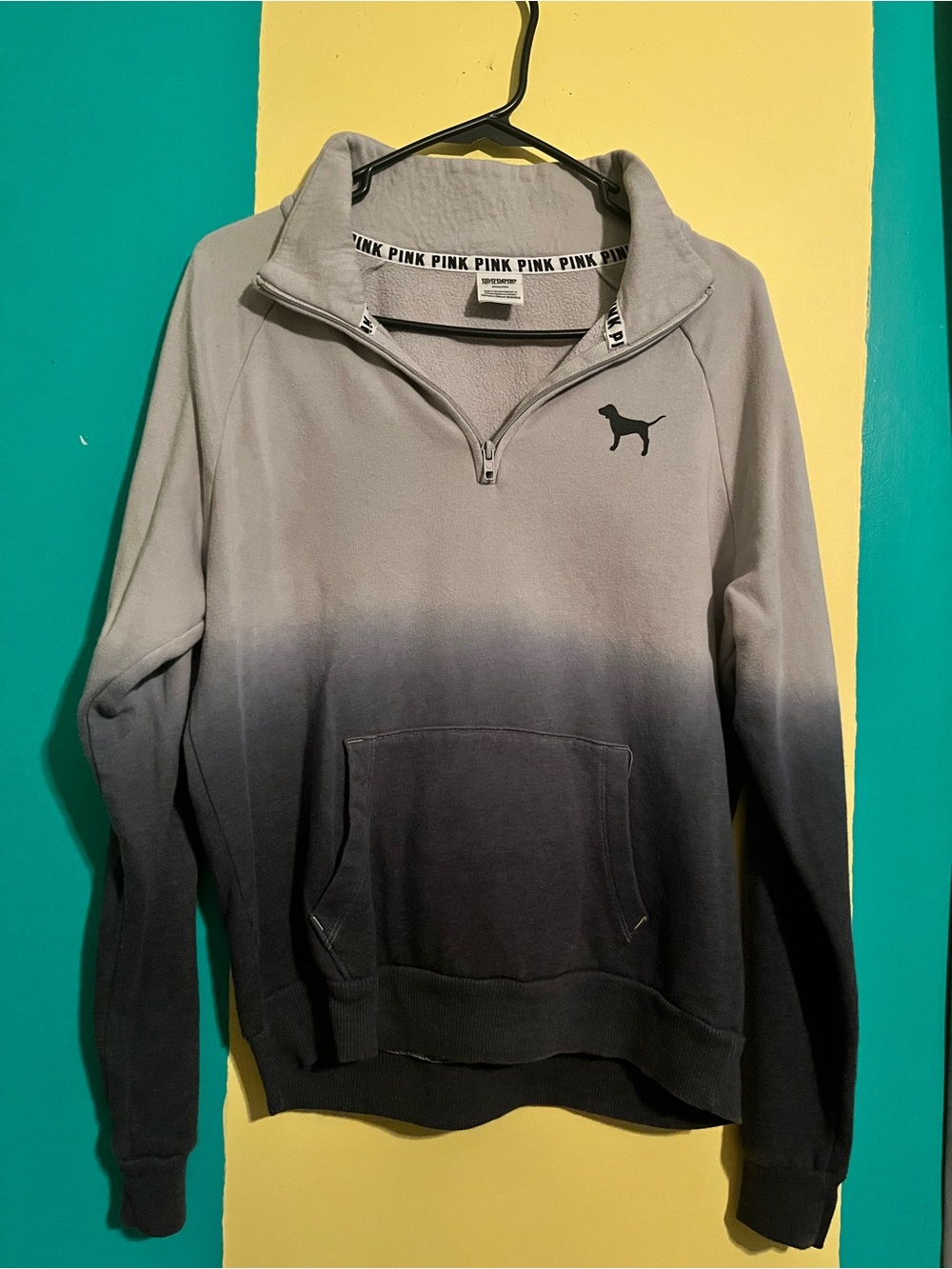 Victoria's Secret PINK Blue Ombre Half-Zip Pullover